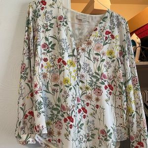 Loft gentle worn floral blouse